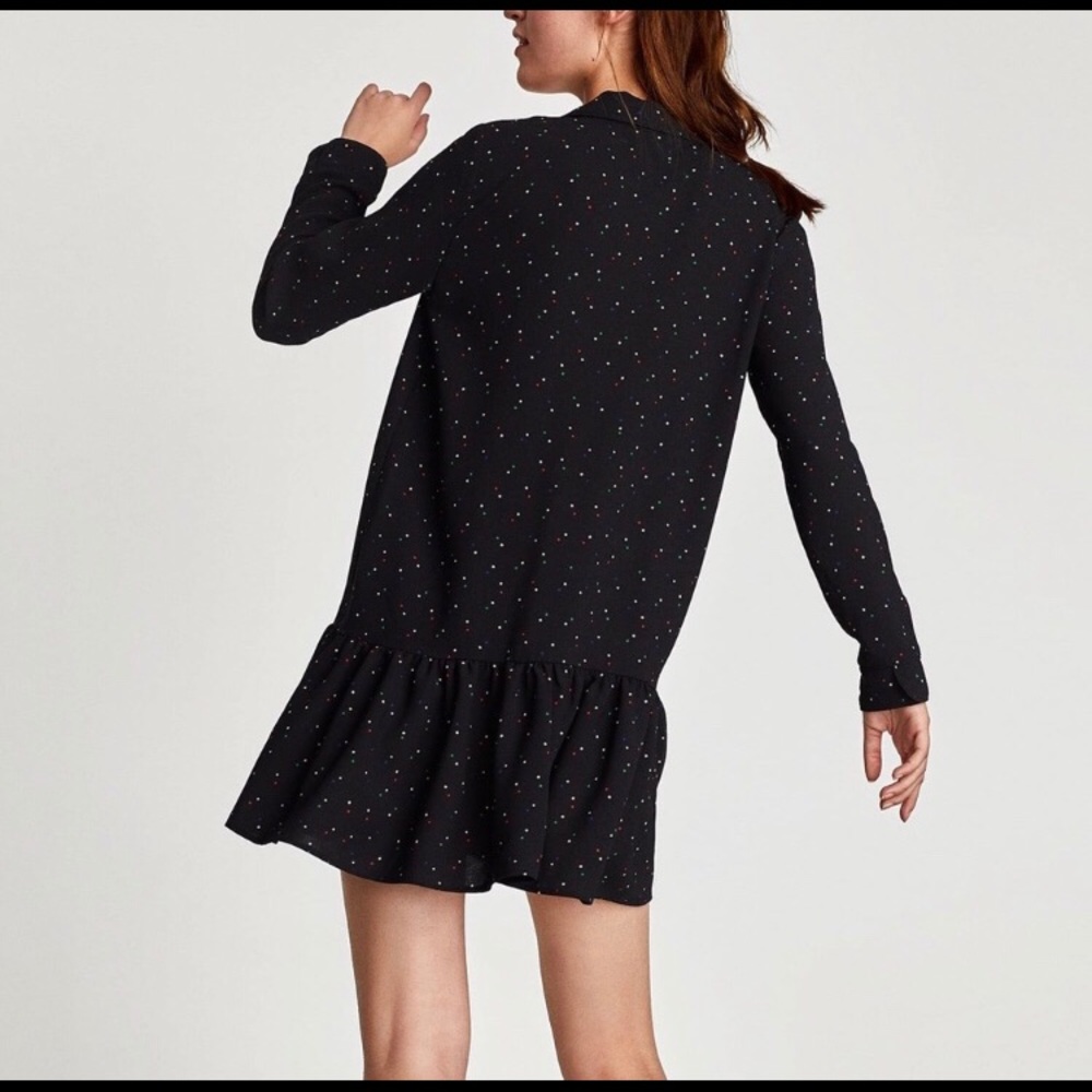 Zara Star Print Drop Waist Dress